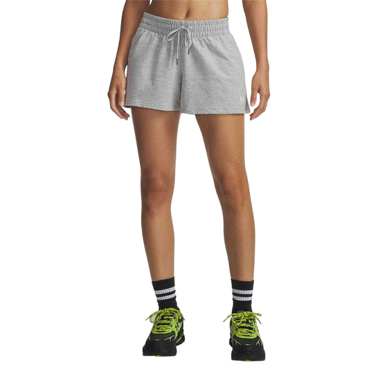 Grey - Front - Under Armour Womens-Ladies Terrycloth Shorts
