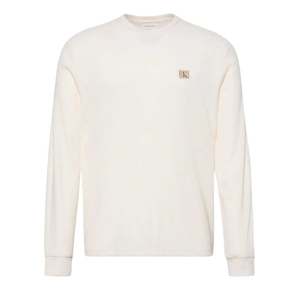 Tofu - Front - Calvin Klein Mens Waffle Long-Sleeved T-Shirt