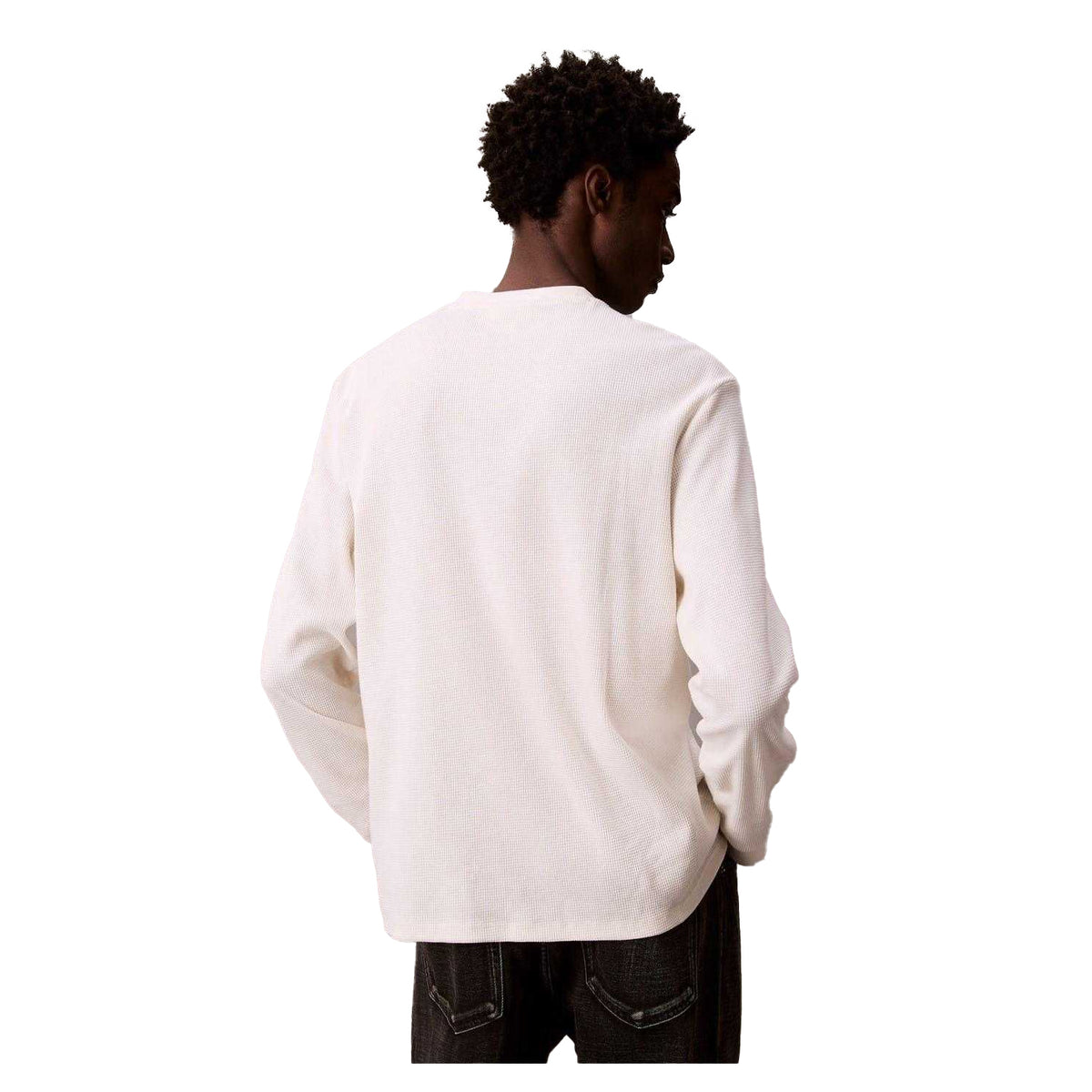 Tofu - Back - Calvin Klein Mens Waffle Long-Sleeved T-Shirt