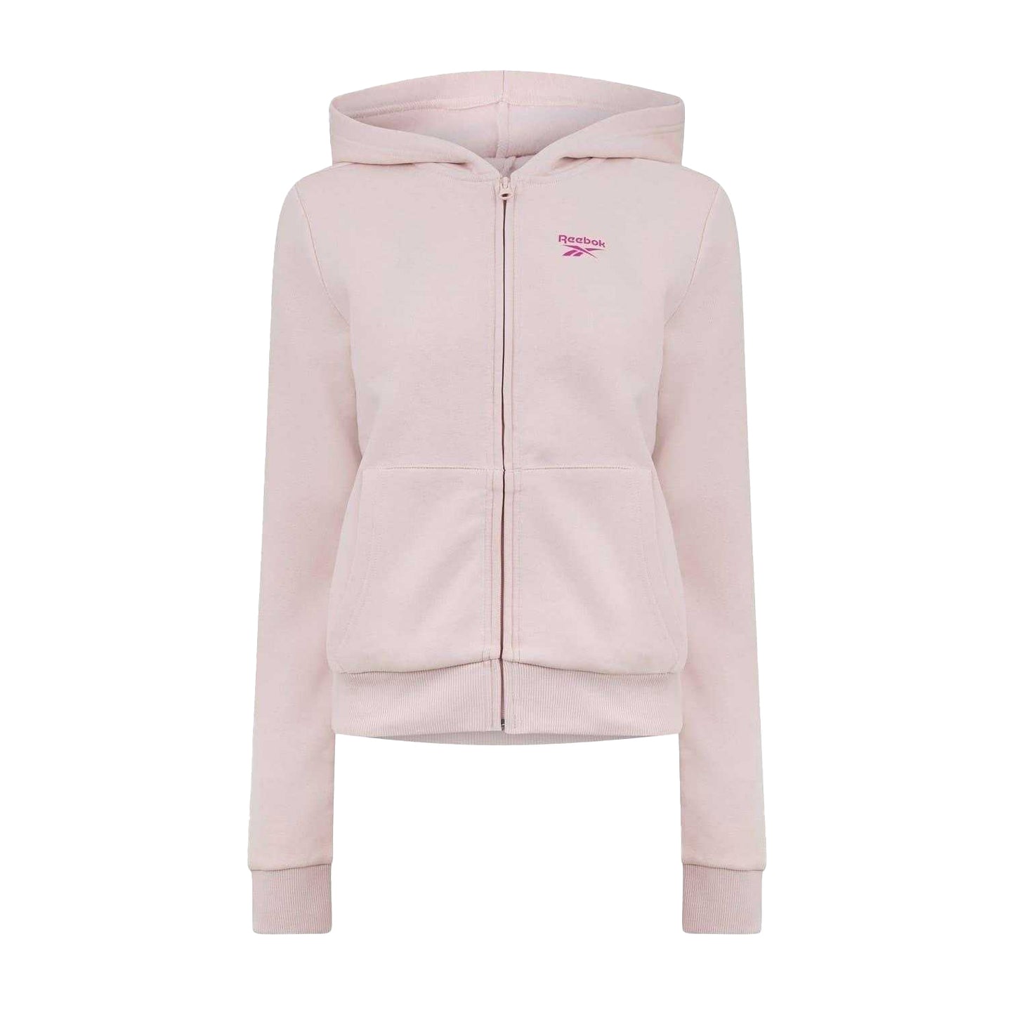 Light Pink - Front - Reebok Womens-Ladies Regular Full Zip Hoodie