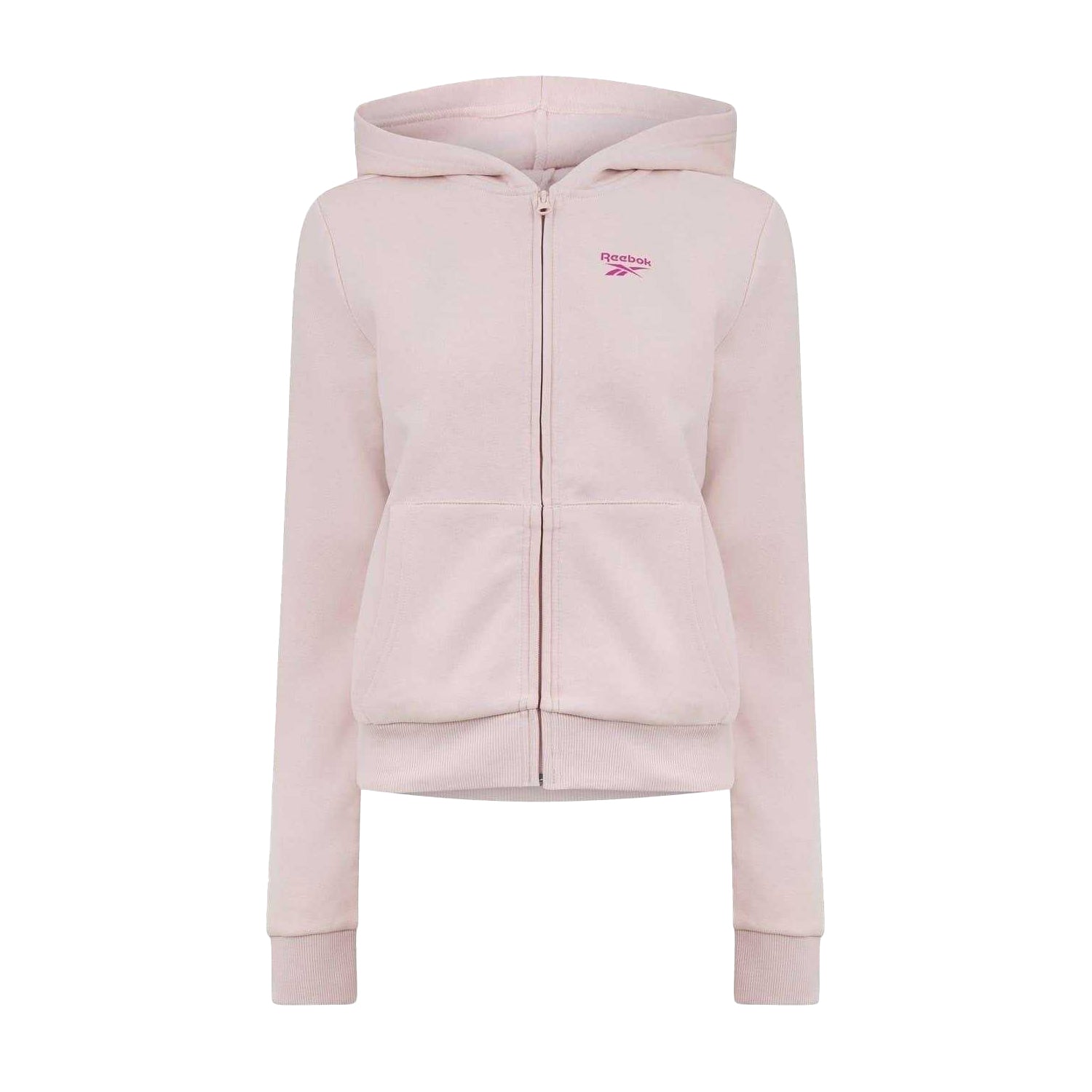 Light Pink - Front - Reebok Womens-Ladies Regular Full Zip Hoodie