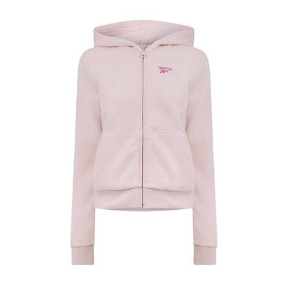 Light Pink - Front - Reebok Womens-Ladies Regular Full Zip Hoodie