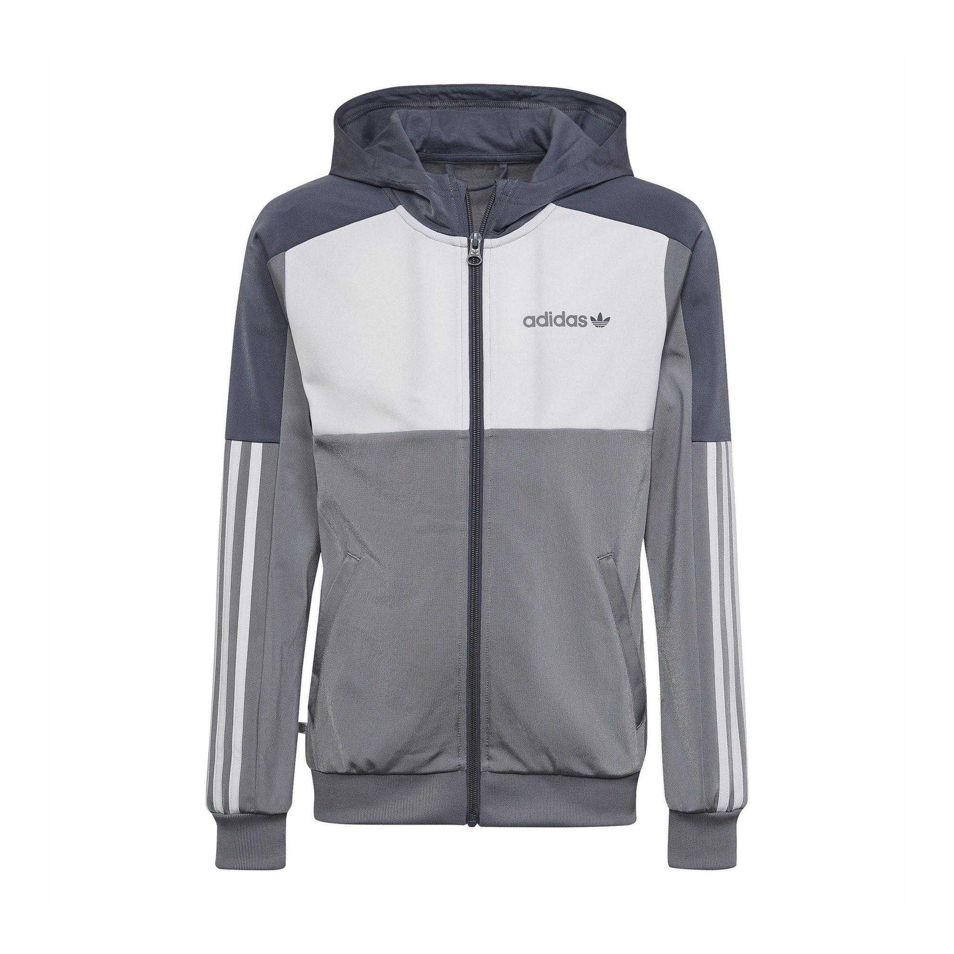 Grey - Front - Adidas Boys Originals Tracksuit Top