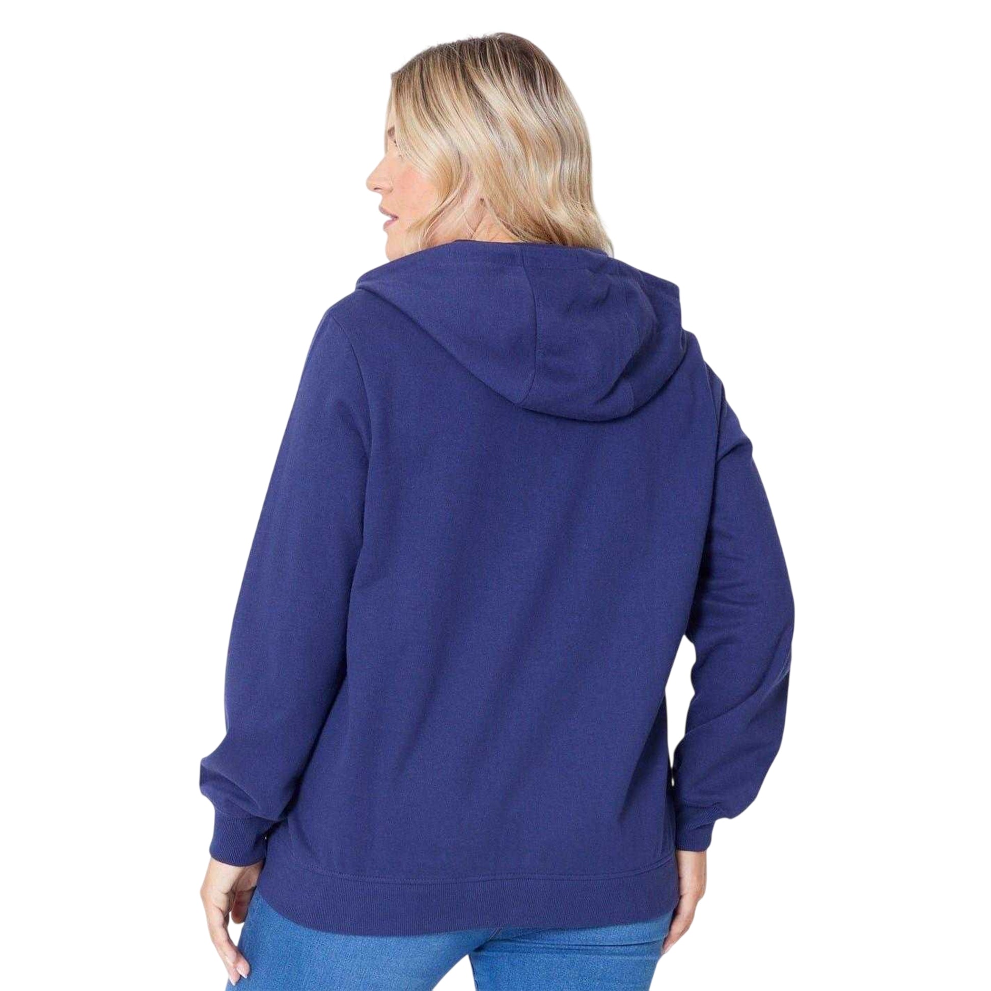 Navy - Back - Be You Womens-Ladies Relaxed Fit Sweat Jacket