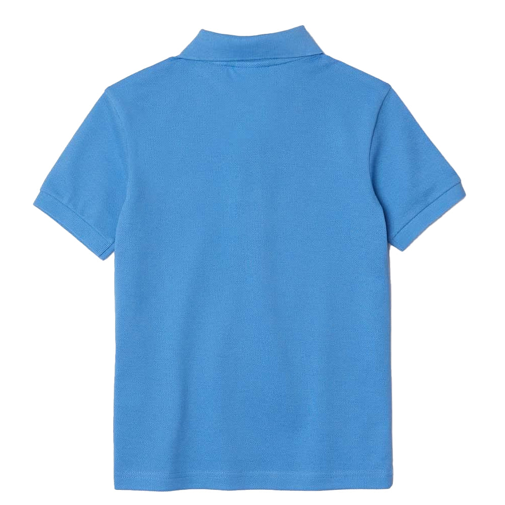 Blue - Back - Lacoste Childrens-Kids Minecraft Organic Cotton Polo Shirt