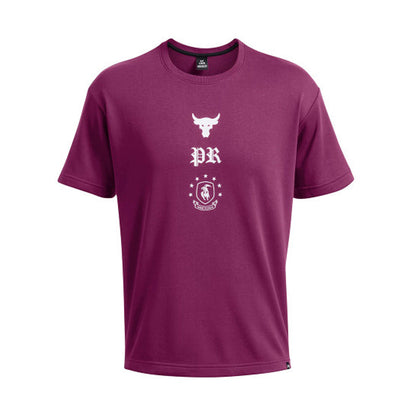 Purple - Front - Under Armour Mens Project Rock Terrycloth T-Shirt