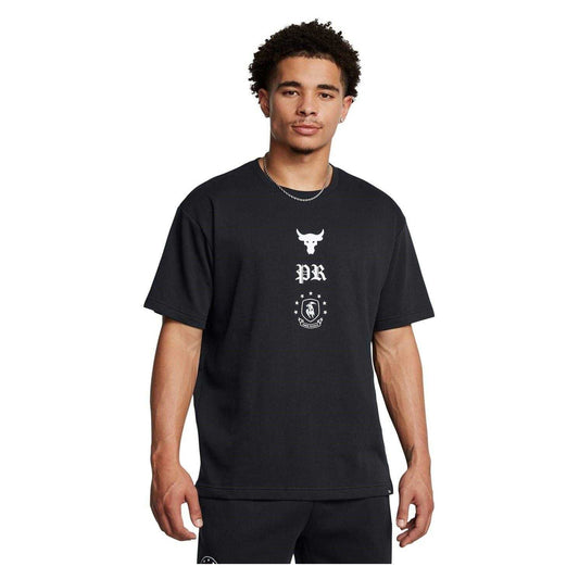 Black - Front - Under Armour Mens Project Rock Terrycloth T-Shirt