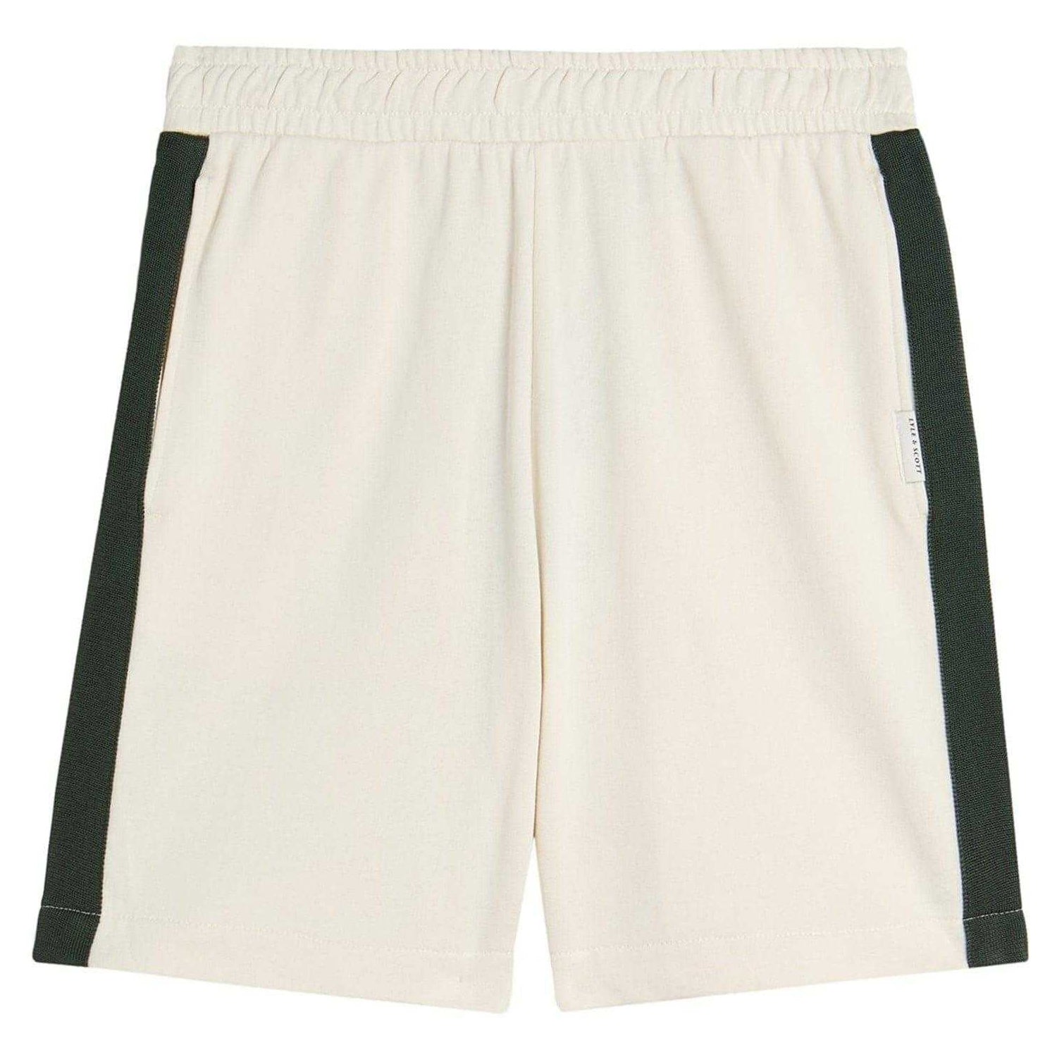 Natural - Front - Lyle & Scott Mens Tapered Sweat Shorts