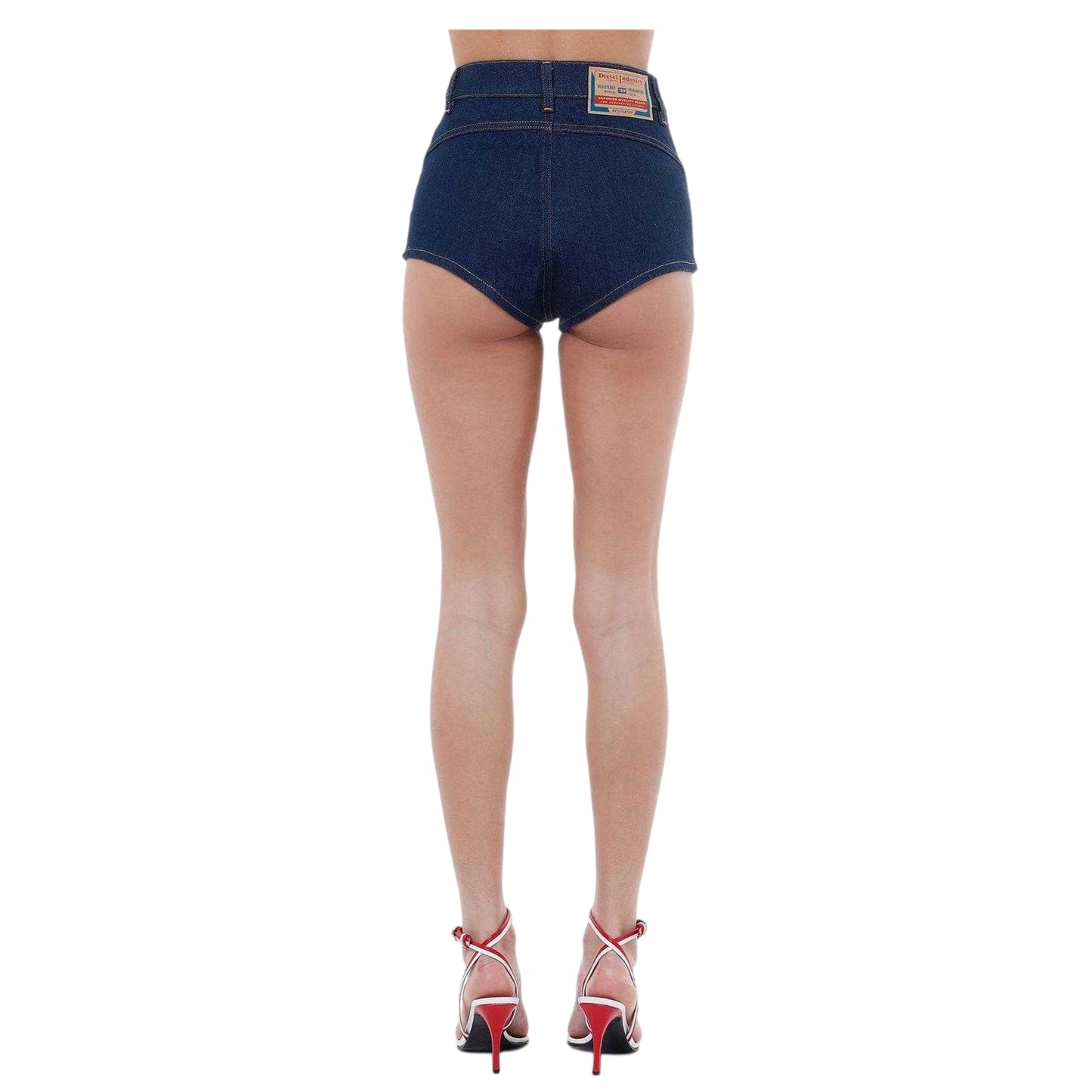 Blue - Lifestyle - Diesel Womens-Ladies De-Lunar High Waist Shorts