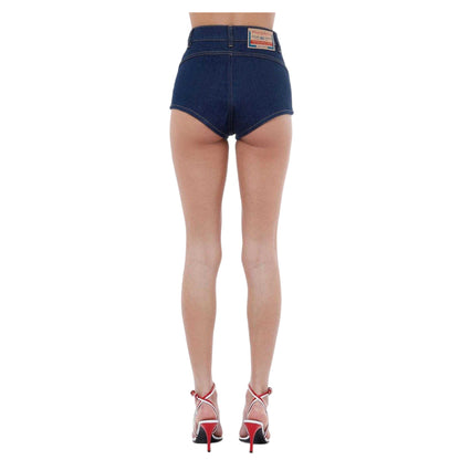 Blue - Lifestyle - Diesel Womens-Ladies De-Lunar High Waist Shorts