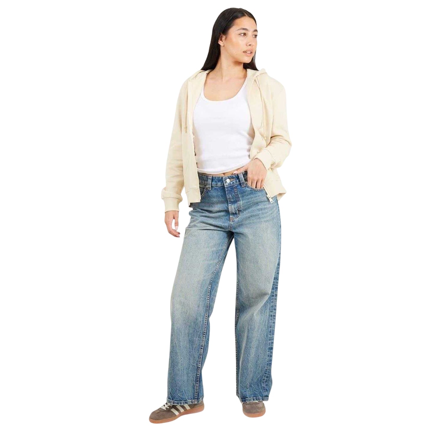 Stone - Side - Brave Soul Womens-Ladies Sweat Jacket