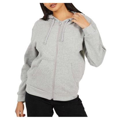 Grey Marl Marl - Front - Brave Soul Womens-Ladies Sweat Jacket