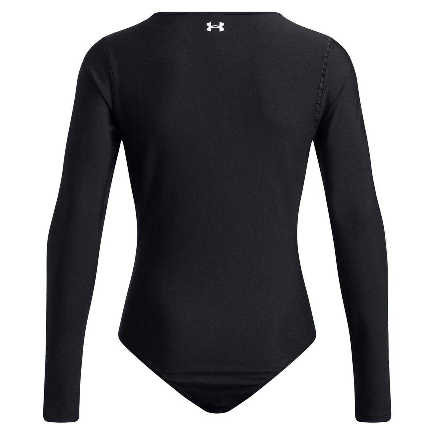 Black - Back - Under Armour Womens-Ladies Vanish Scoop Neck Long-Sleeved Bodysuit