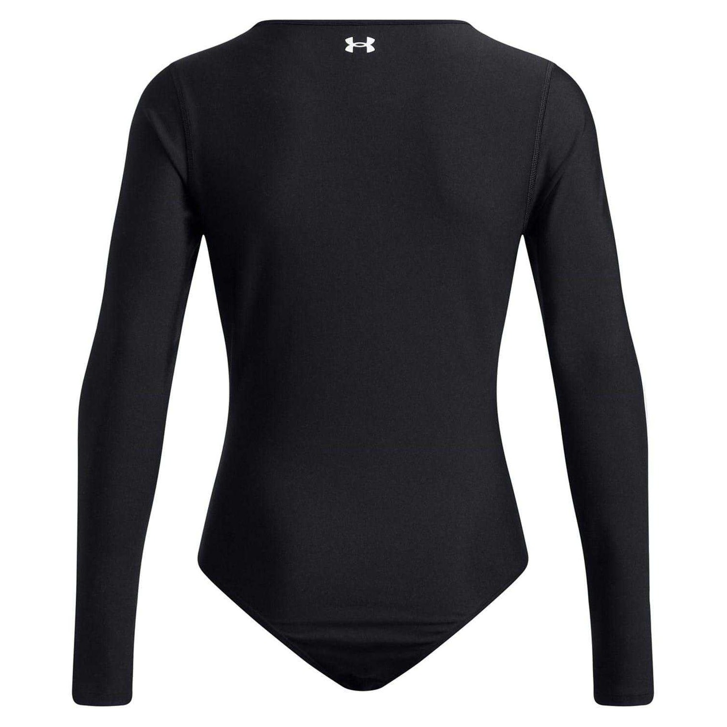 Black - Back - Under Armour Womens-Ladies Vanish Scoop Neck Long-Sleeved Bodysuit