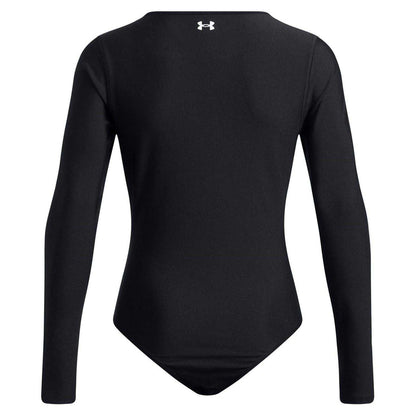 Black - Back - Under Armour Womens-Ladies Vanish Scoop Neck Long-Sleeved Bodysuit