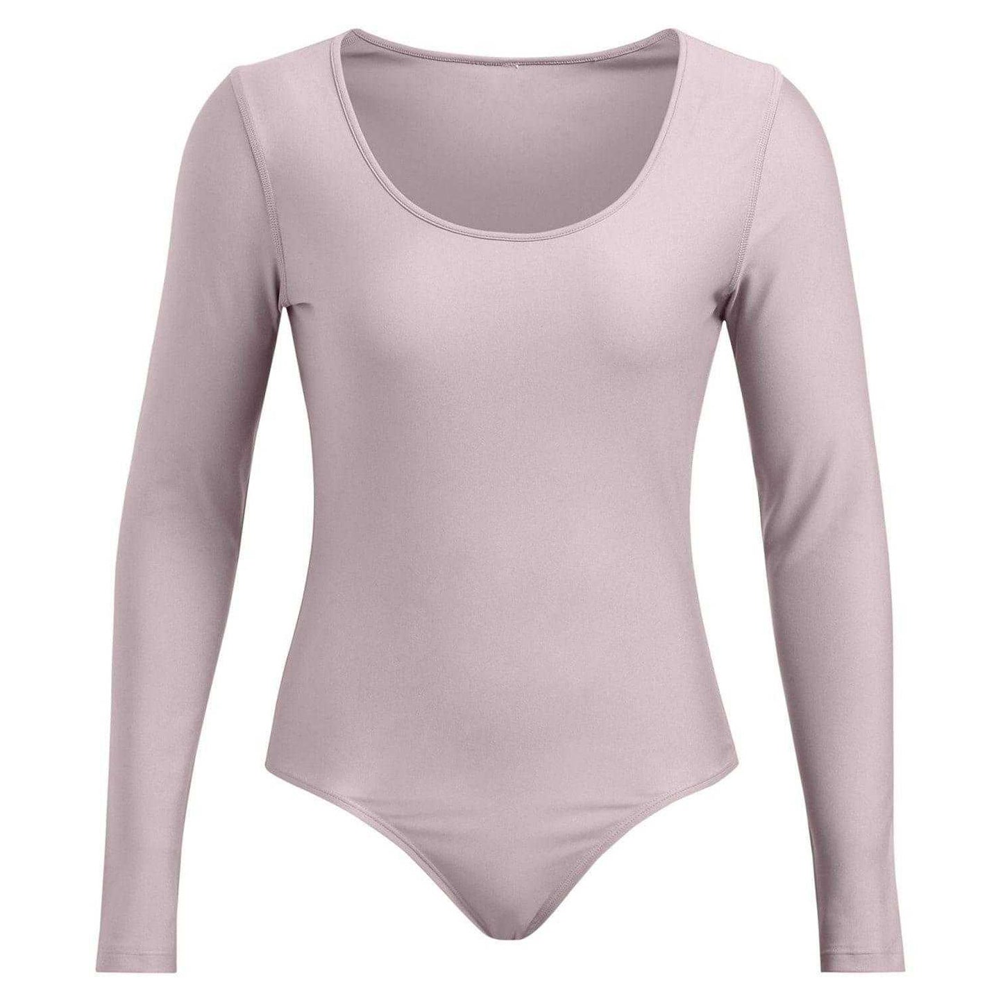 Grey - Front - Under Armour Womens-Ladies Vanish Scoop Neck Long-Sleeved Bodysuit