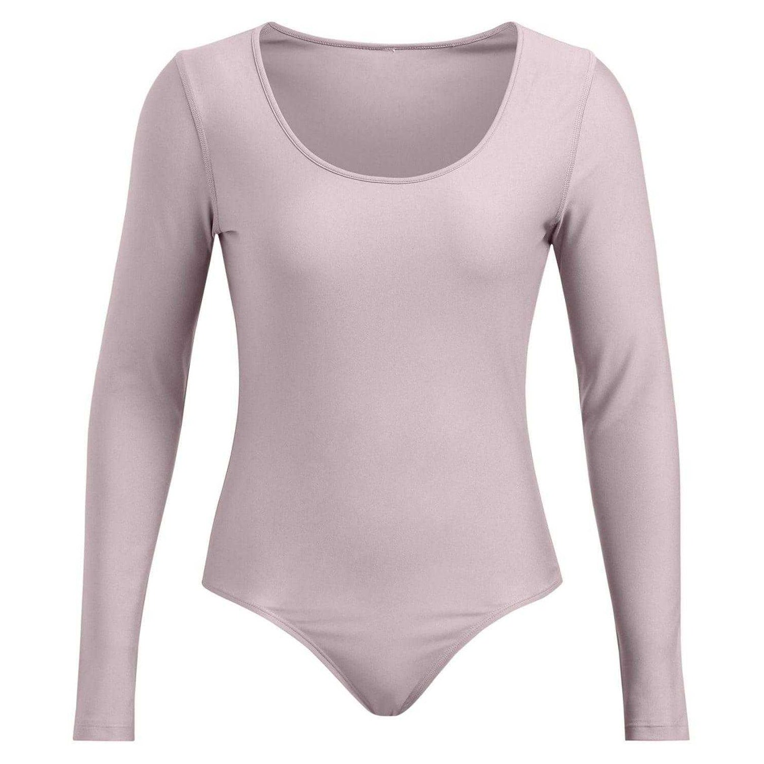 Grey - Front - Under Armour Womens-Ladies Vanish Scoop Neck Long-Sleeved Bodysuit