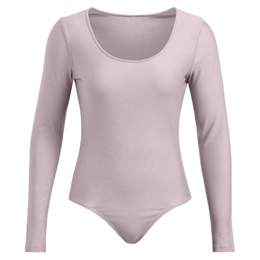 Grey - Front - Under Armour Womens-Ladies Vanish Scoop Neck Long-Sleeved Bodysuit