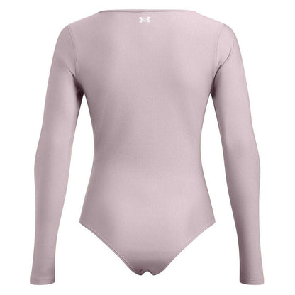 Grey - Back - Under Armour Womens-Ladies Vanish Scoop Neck Long-Sleeved Bodysuit