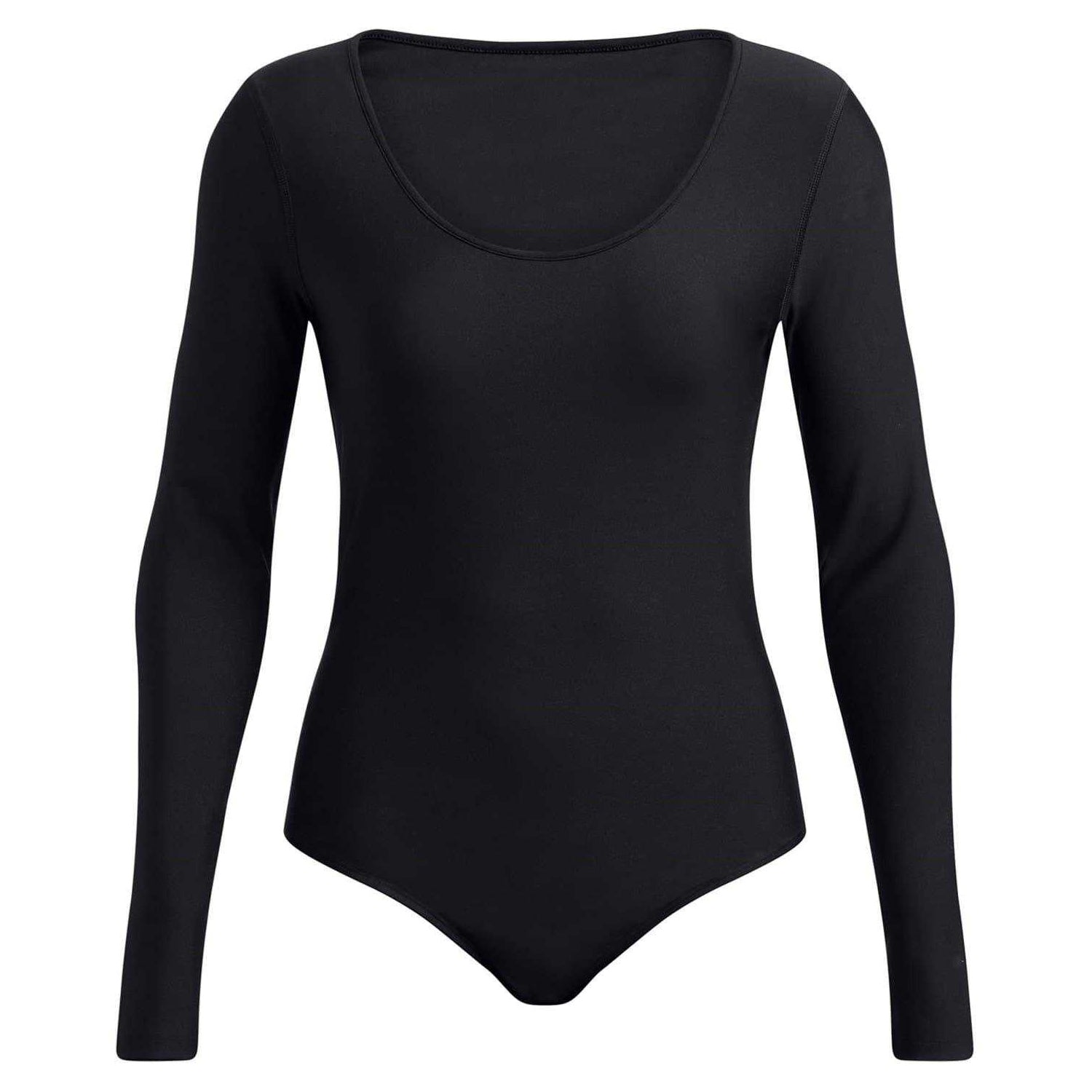 Black - Front - Under Armour Womens-Ladies Vanish Scoop Neck Long-Sleeved Bodysuit
