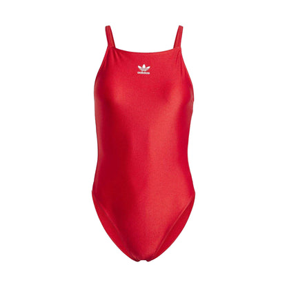 Better Scarlet - Front - Adidas Womens-Ladies 3 Stripes Fitted Sleeveless Bodysuit