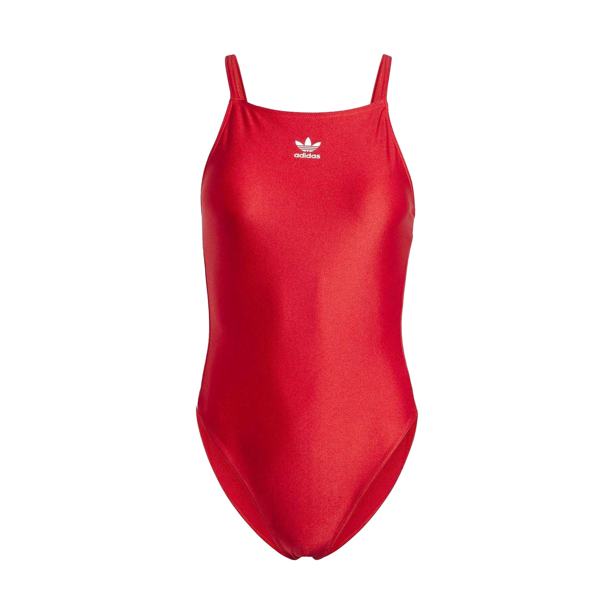 Better Scarlet - Front - Adidas Womens-Ladies 3 Stripes Fitted Sleeveless Bodysuit