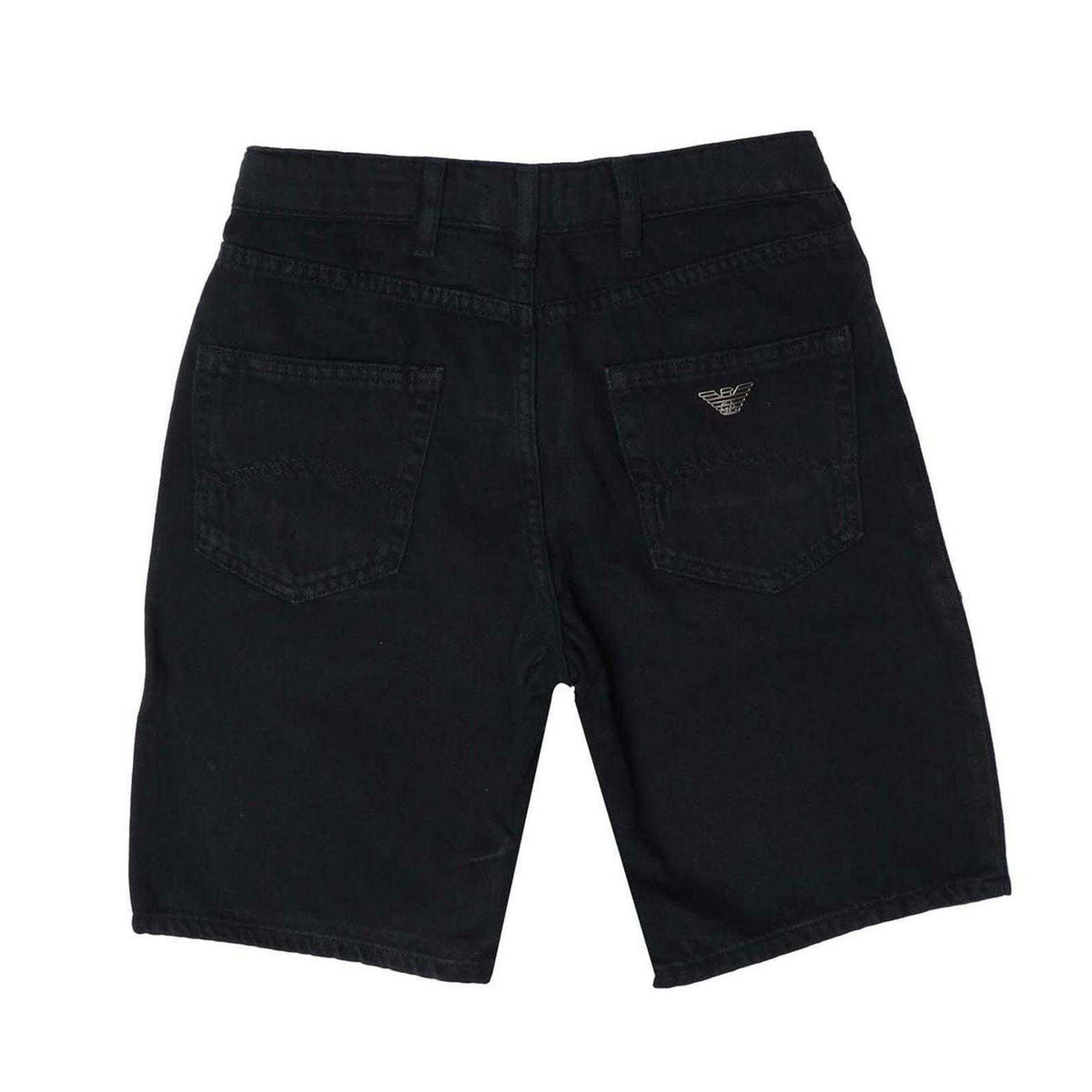 Navy - Back - Emporio Armani Childrens-Kids Denim Shorts