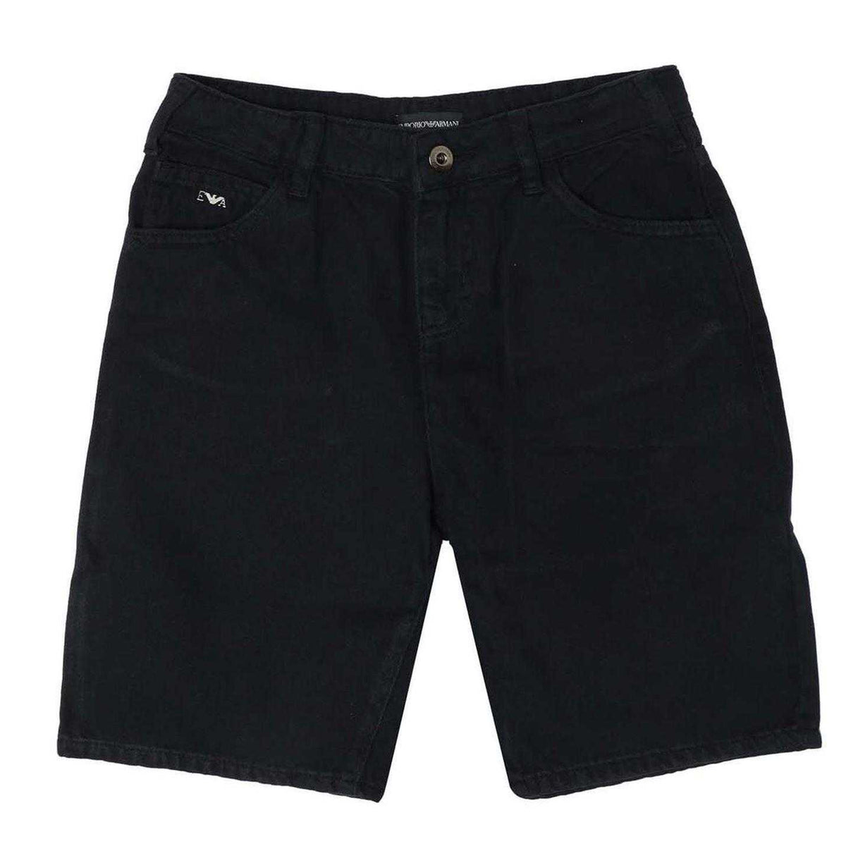 Navy - Front - Emporio Armani Childrens-Kids Denim Shorts