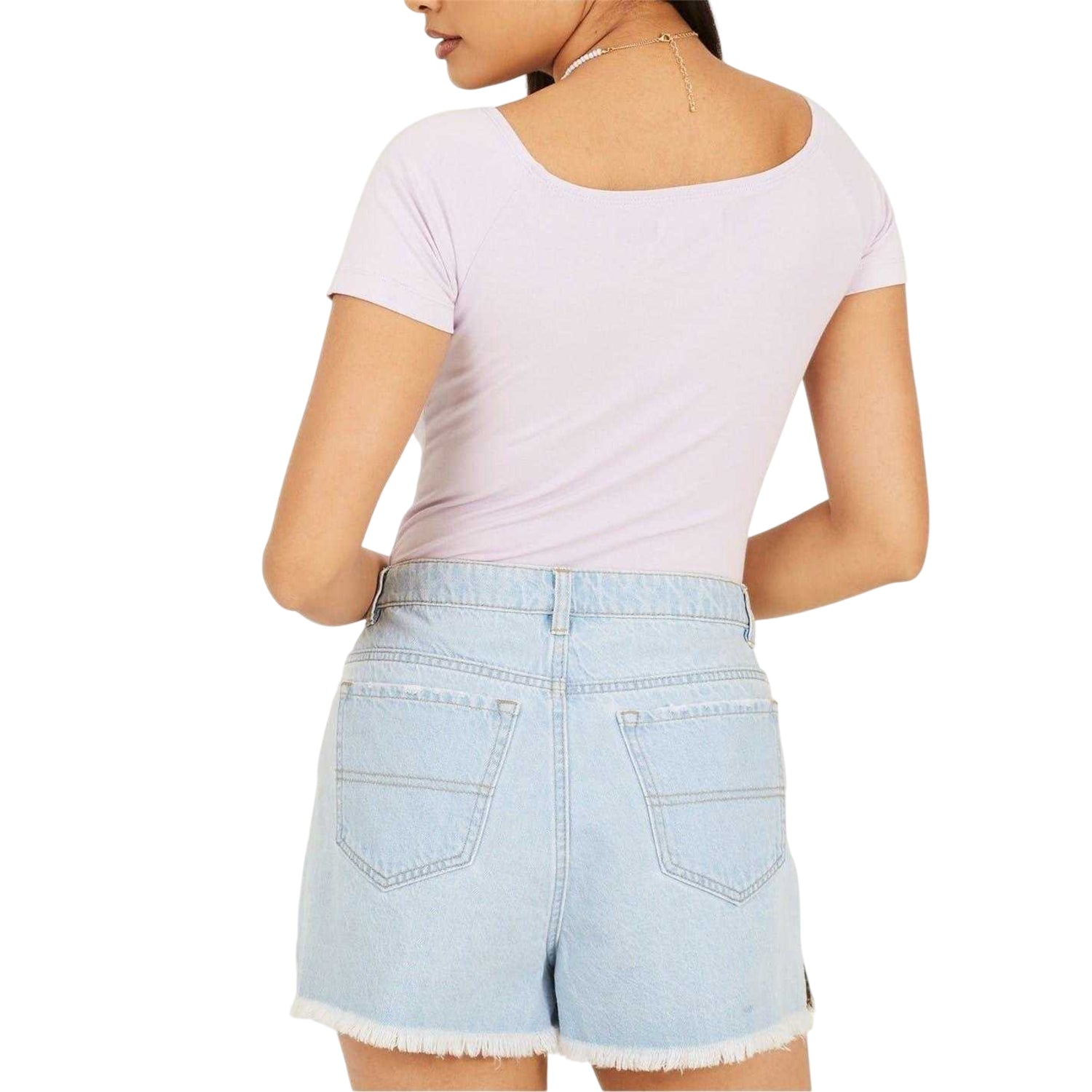 Dusky Lilac - Back - Brave Soul Womens-Ladies Gathered Detail Bodysuit