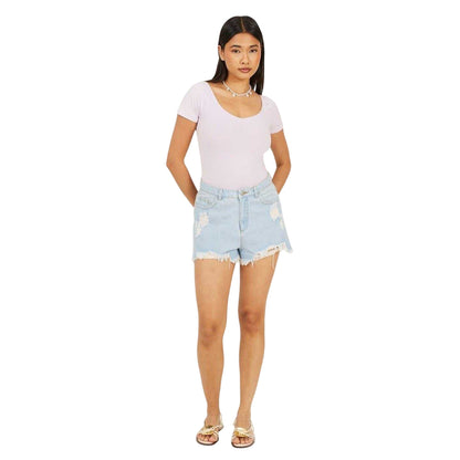 Dusky Lilac - Side - Brave Soul Womens-Ladies Gathered Detail Bodysuit