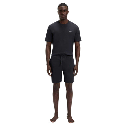 Navy - Front - Boss Mens Waffle Relaxed Fit Shorts