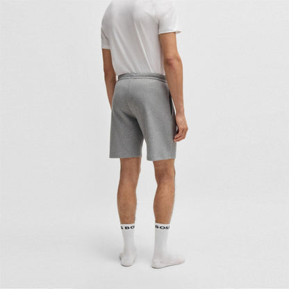 Grey - Side - Boss Mens Waffle Relaxed Fit Shorts