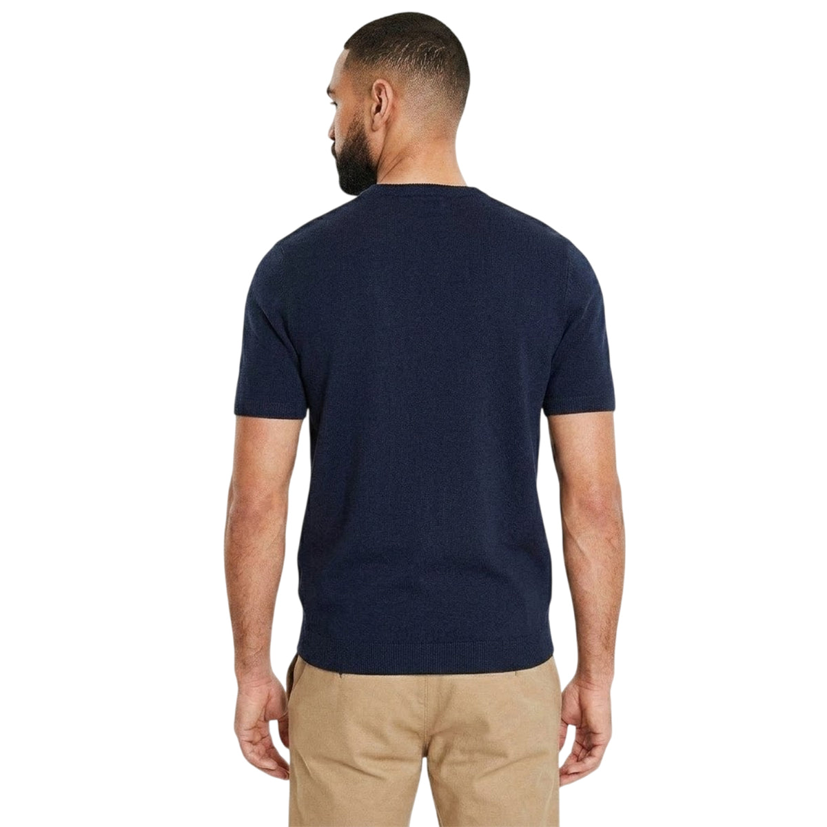 Navy - Back - Threadbare Mens Crew Neck Regular T-Shirt