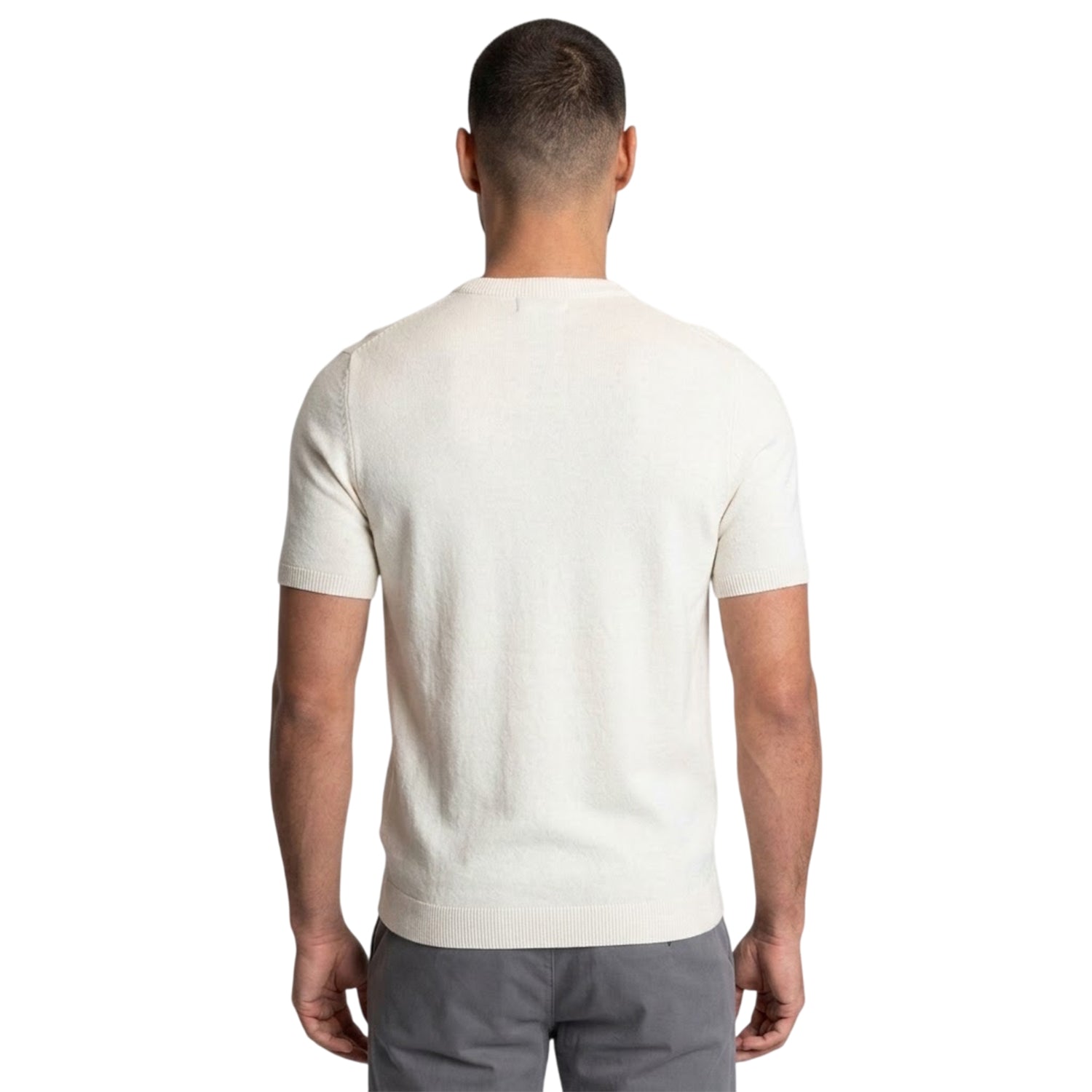 Ecru - Back - Threadbare Mens Crew Neck Regular T-Shirt