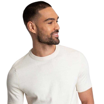 Ecru - Side - Threadbare Mens Crew Neck Regular T-Shirt