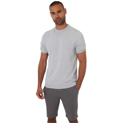 Light Grey Marl - Front - Threadbare Mens Crew Neck Regular T-Shirt