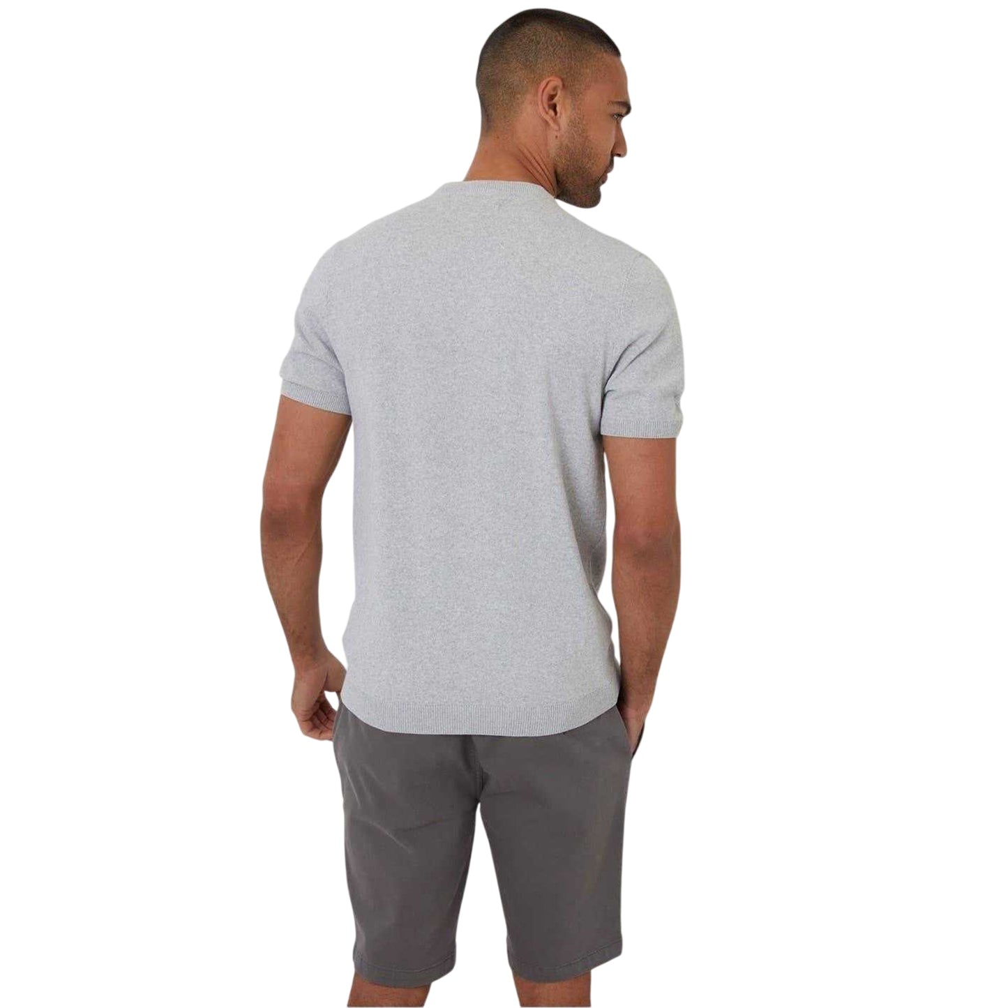 Light Grey Marl - Back - Threadbare Mens Crew Neck Regular T-Shirt