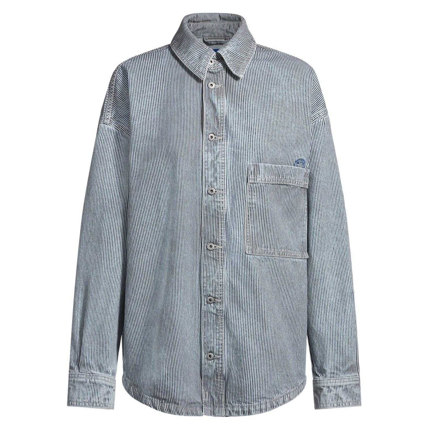 Bright Blue - Front - Hugo Mens Pinstripe Relaxed Fit Shirt