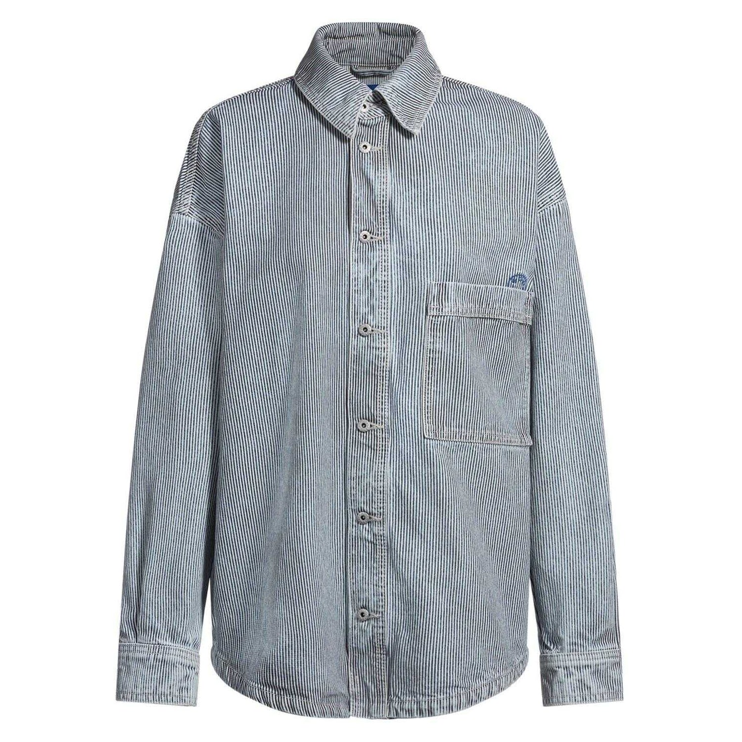 Bright Blue - Front - Hugo Mens Pinstripe Relaxed Fit Shirt
