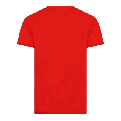Red - Back - Lacoste Mens Pima Logo Lightweight V Neck T-Shirt