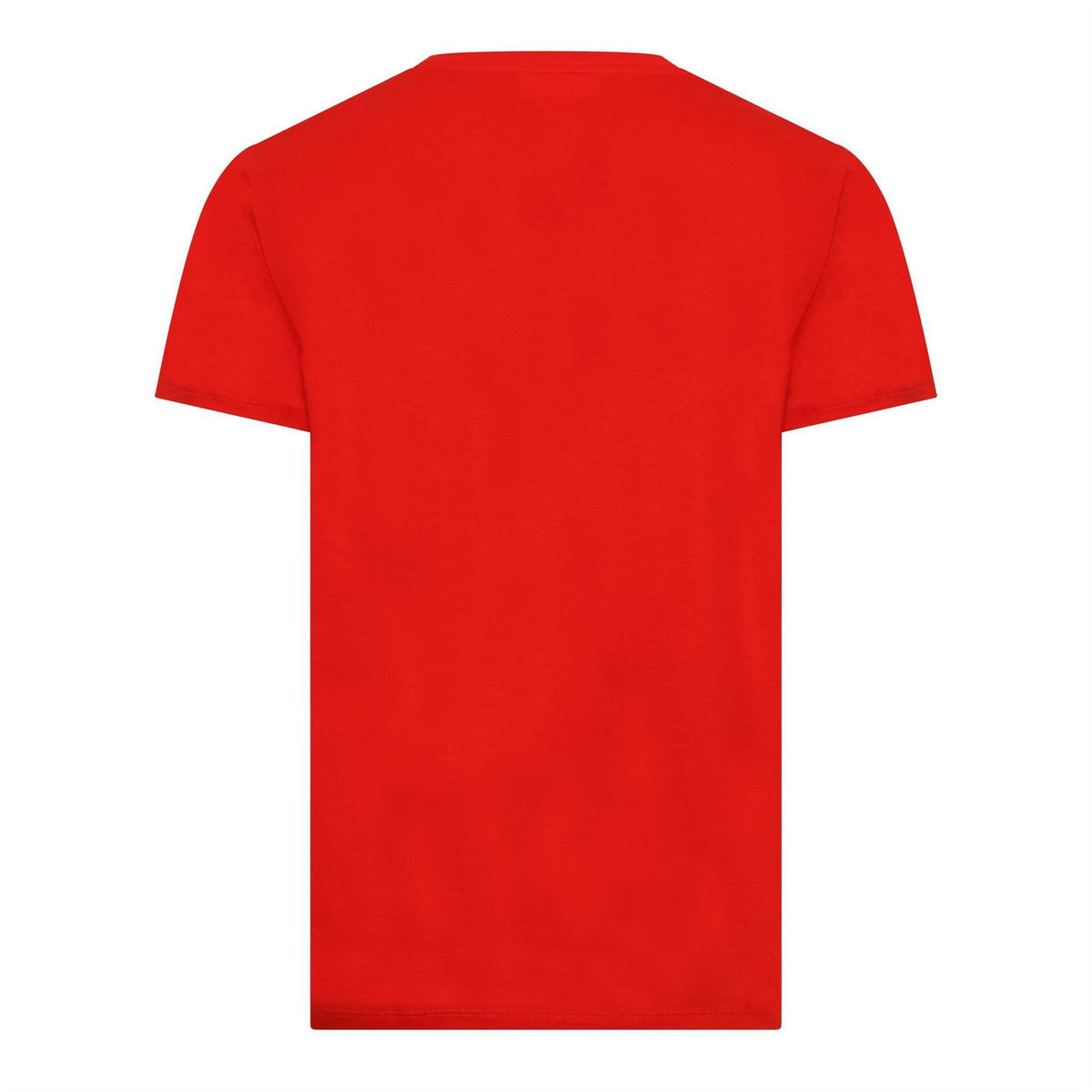 Red - Back - Lacoste Mens Pima Logo Lightweight V Neck T-Shirt