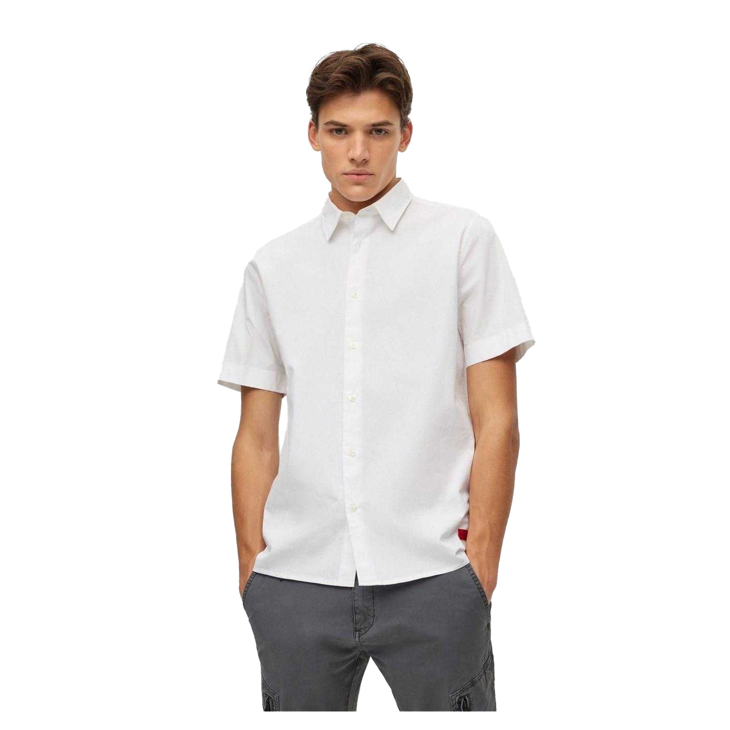 White - Front - Hugo Mens Regular Short-Sleeved Shirt
