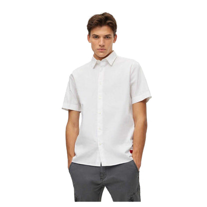 White - Front - Hugo Mens Regular Short-Sleeved Shirt