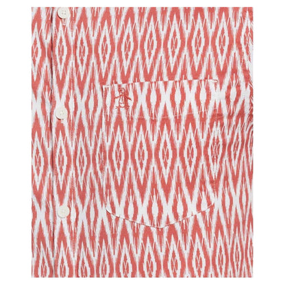Mineral Red - Side - Original Penguin Mens Ikat Regular Short-Sleeved Shirt