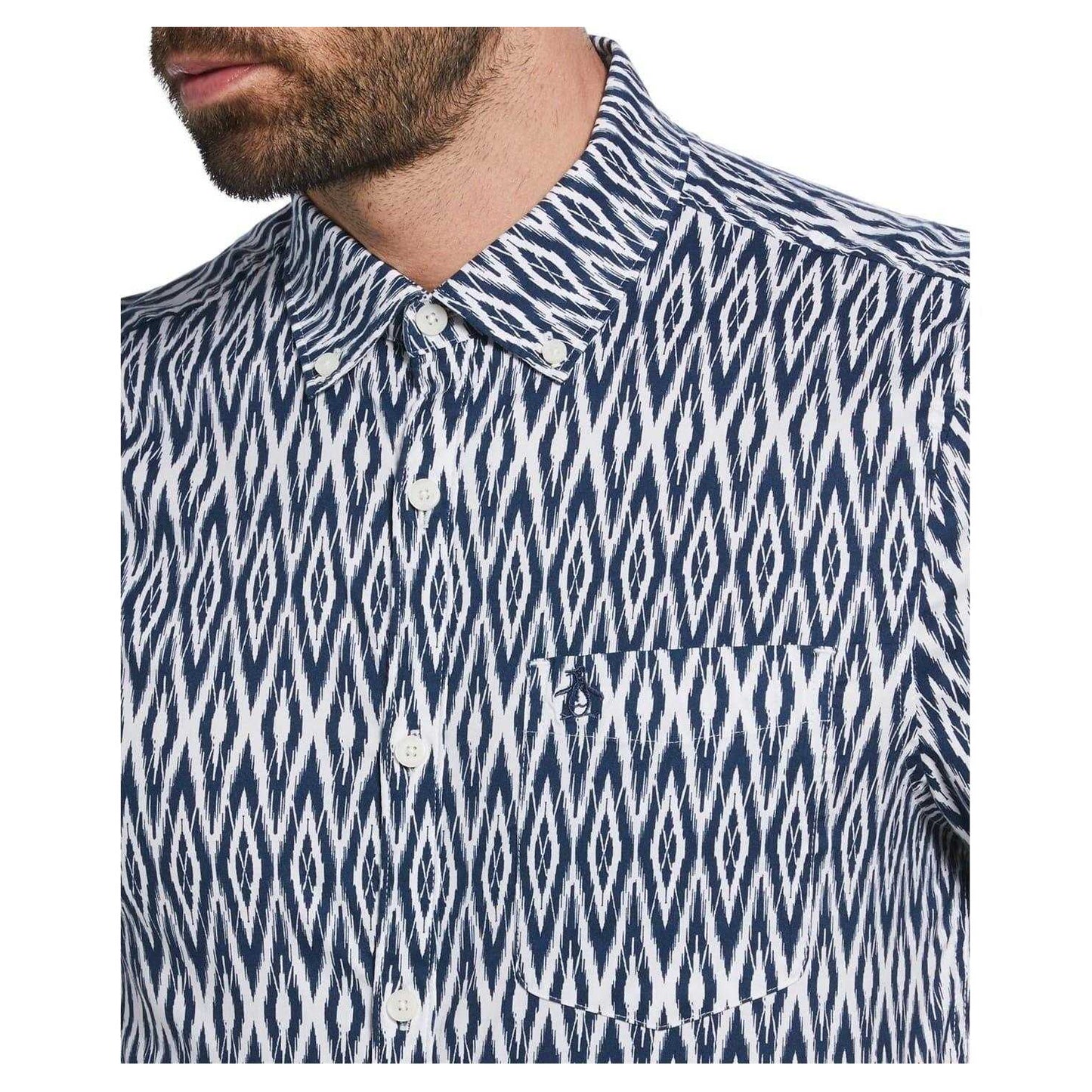 Sargasso Sea - Side - Original Penguin Mens Ikat Regular Short-Sleeved Shirt