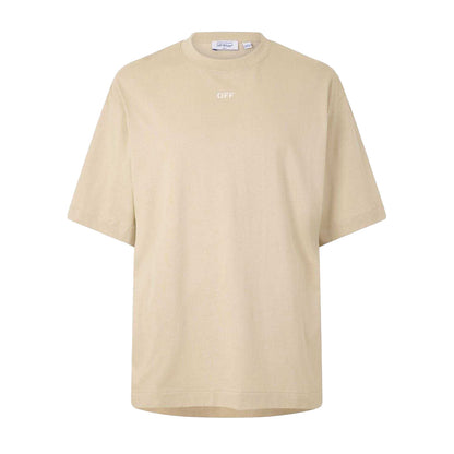 Brown-White - Front - Off White Mens Arrow Skate Lettering Crew Neck T-Shirt