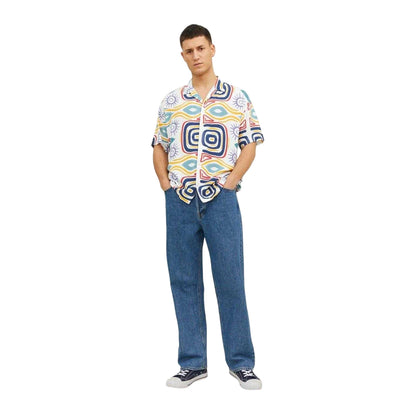 Cloud Dancer Print - Front - Jack And Jones Mens Mosaic Regular Shirt