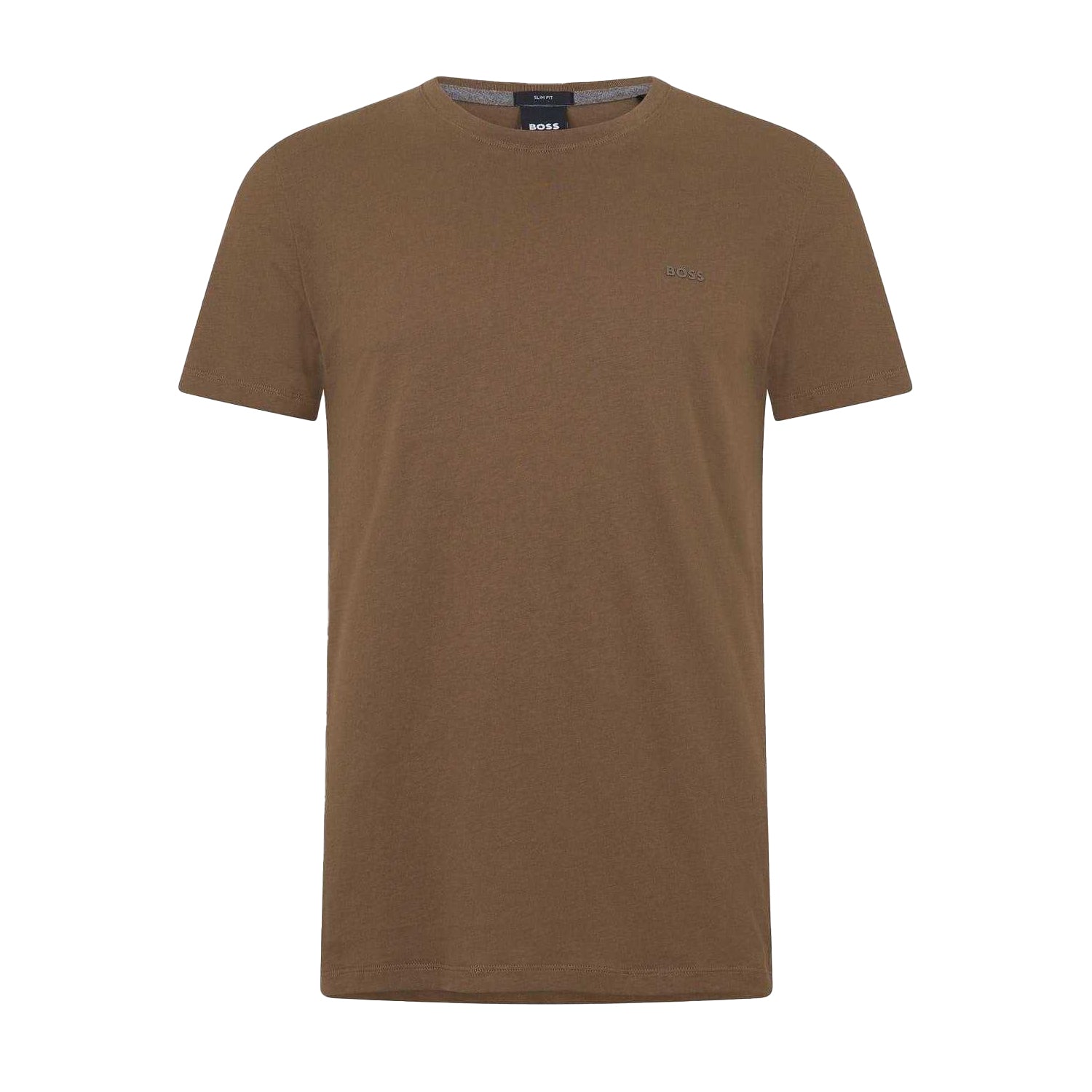 Khaki Brown - Front - Boss Mens Tessler 33 Regular T-Shirt