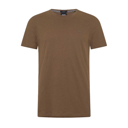 Khaki Brown - Front - Boss Mens Tessler 33 Regular T-Shirt