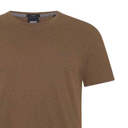 Khaki Brown - Back - Boss Mens Tessler 33 Regular T-Shirt